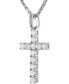 Фото #2 товара Esquire Men's Jewelry black Cubic Zirconia Cross Pendant in Black Ruthenium-Plated Sterling Silver (Also in White Cubic Zirconia), Created for Macy's
