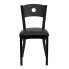 Фото #3 товара Hercules Series Black Circle Back Metal Restaurant Chair - Black Vinyl Seat