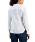 Women's Textured Button-Front Roll-Tab-Sleeve Top