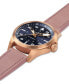 ფოტო #2 პროდუქტის Women's Swiss Automatic Khaki Aviation Pink Leather Strap Watch 36mm
