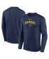 Фото #1 товара Men's Navy Milwaukee Brewers Authentic Collection Practice Performance Long Sleeve T-Shirt