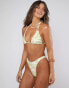 Фото #1 товара Kulani Kinis Lush Limestone vintage high leg bikini bottom in green 70's floral print