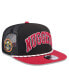 Фото #1 товара Men's Black/Crimson Denver Nuggets Throwback Team Arch Golfer Snapback Hat