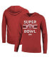 Фото #1 товара Men's Threads Scarlet Distressed San Francisco 49ers Super Bowl LVIII Tri-Blend Soft Hand Long Sleeve Hoodie T-shirt