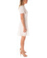 Фото #3 товара Women's Bouclé Lace-Trim Short-Sleeve Dress