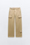 Mid-rise adjustable tab cargo trousers