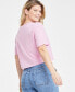 ფოტო #2 პროდუქტის Women's Cropped Sequin Embellished Tee, Created for Macy's