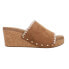 Corkys Stitch N Slide Studded Embroidered Wedge Womens Brown Casual Sandals 41-