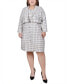 Plus Size Long Sleeve Jacket and Tweed Dress, 2 Piece Set