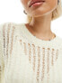 Noisy May crew neck knit top in beige