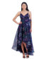 ფოტო #1 პროდუქტის Women's Floral Print Sleeveless High-Low Gown