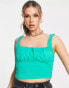 Фото #3 товара ASOS DESIGN square neck bust seam vest top in green