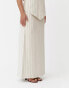 4th & Reckless linen striped maxi skirt co-ord in beige