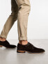 Фото #4 товара ASOS DESIGN monk shoes in brown suede with natural sole