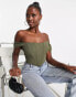 Фото #1 товара Jaded Rose drape sleeve corset top in khaki