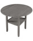 Фото #9 товара Farmhouse Round Counter Height Kitchen Dining Table With Drop Leaf And One Shelf