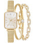 ფოტო #1 პროდუქტის Women's Gold-Tone Mesh Bracelet Watch 23mm Gift Set