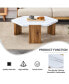 Фото #6 товара Modern MDF Coffee Table with White Top & Wooden Legs