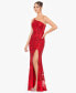 Фото #3 товара Juniors' Floral-Sequined One-Shoulder Gown