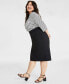 Фото #2 товара Plus Size Double-Weave Pencil Skirt, Created for Macy's