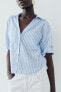 Linen blend short sleeve shirt