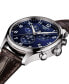 ფოტო #10 პროდუქტის Men's Swiss Chronograph Chrono XL Classic T-Sport Brown Leather Strap Watch 45mm