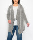 Фото #1 товара Plus Size Textured Rib Flyaway Cardigan Sweater
