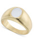 Фото #1 товара Gold-Tone Mother-of-Pearl Signet Ring, Created for Macy's