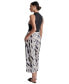 Women's Linen Printed Drawstring Pants