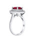 ფოტო #7 პროდუქტის Large Fashion Solitaire AAA Cubic Zirconia Pave CZ Cushion Cut Simulated Ruby Red Cocktail Statement Ring For Women