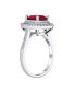 Фото #5 товара Large Fashion Solitaire Cubic Zirconia Pave CZ Cushion Cut CZ Red Cocktail Statement Ring For Women