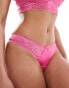 Ivory Rose Valetta all over lace V front thong in pink Розовый, 40 - фото #2