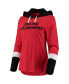 Women's Red Chicago Blackhawks Passing Play Hoodie Long Sleeve T-shirt
