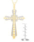 ფოტო #2 პროდუქტის Diamond Accent Cross Pendant 18" Necklace in Gold Plate