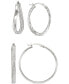 ფოტო #1 პროდუქტის 2-Pc. Set Wavy & Round Glitter Hoop Earrings in Sterling Silver