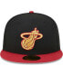 Men's Black, Red Miami Heat Gameday Gold Pop Stars 59FIFTY Fitted Hat