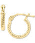ფოტო #1 პროდუქტის Children's Twist Style Extra Small Hoop Earrings in 14k Gold, 3/8"