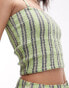 Topshop beach shirred cami top in green stripe grün, XL - EU 46 - фото #2