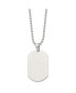 Stainless Steel Polished Dog Tag on a Cable Chain Necklace