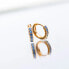 Timeless gold-plated hoop earrings with zircons Ellera SJ-E1066-BLN(YG)
