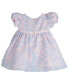 ფოტო #2 პროდუქტის Baby Girls Floral Burnout Organza Social Dress with Diaper Cover