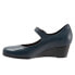 Фото #4 товара Trotters Willow T1964-400 Womens Blue Wide Leather Wedges Heels Shoes 6.5