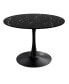 Фото #7 товара Стол обеденный Simplie Fun с круглым столешницей с изображением черного мрамора, металлическая основа, 42.12" русскийийдраница.