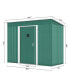 XL Galvanized Steel Outdoor Storage Shed with Sloped Roof and Vents