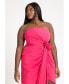 ფოტო #3 პროდუქტის Plus Size Rosette Sash Mini Dress