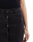 Фото #2 товара Object buttondown denim maxi skirt in black