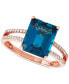 ფოტო #1 პროდუქტის London Blue Topaz (4 ct. t.w.) & Diamond (1/10 ct. t.w.) Ring in 14k Rose Gold