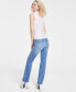 ფოტო #9 პროდუქტის Women's Embellished-Chain Straight-Leg Denim Jeans
