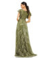 ფოტო #2 პროდუქტის Women's Embroidered Flutter Sleeve V-Neck Gown