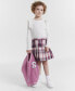 Little Girls Bomber Jacket & Plaid Dress Set Розовый, 5 - фото #3